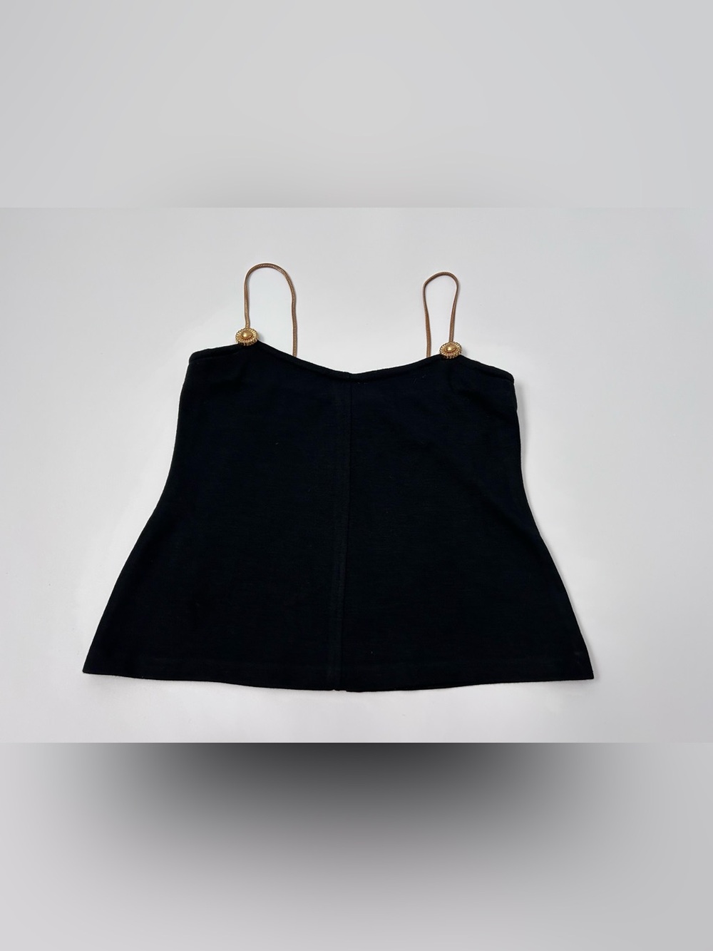 Vintage Gemma Kahng Gold Chain Strap Wool Cami Tank
90s
Avantgarde
Designer
10